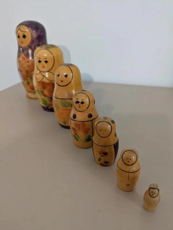 Lot de véritables poupées Russe en bois Matriochkas made USSR